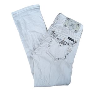 Miss Me White Embellished Ankle Jeans